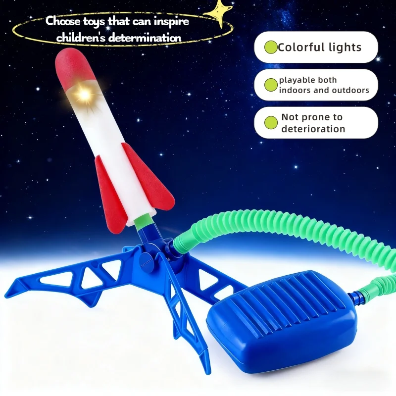 Juguete Lanzador de Cohetes con Bomba de Pie, Cohete Impulsado por Aire para Niños y Niñas, Divertido Juego Deportivo para Jardín y Patio Trasero, Regalo para Mayores de 14 Años