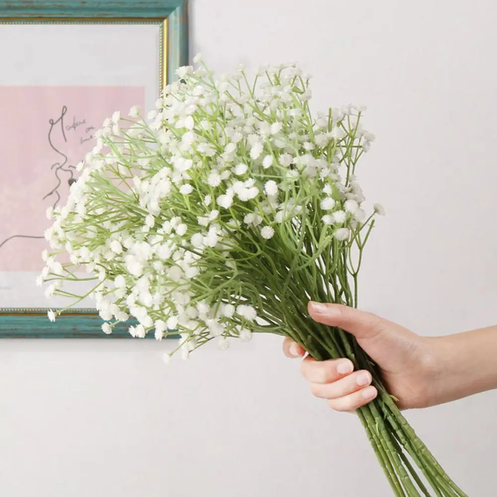 63cm Realistic Fake Gypsophila Vivid Non-fading DIY Bridal Bouquet Home Artificial Flower Babies Breath Decor Household Supplies