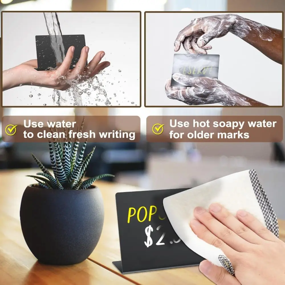 1pcs Trendy Acrylic/PVC Mini Chalkboard Reusable Erasable Erasable Blackboard Writable Desktop Display Board Desktop Display