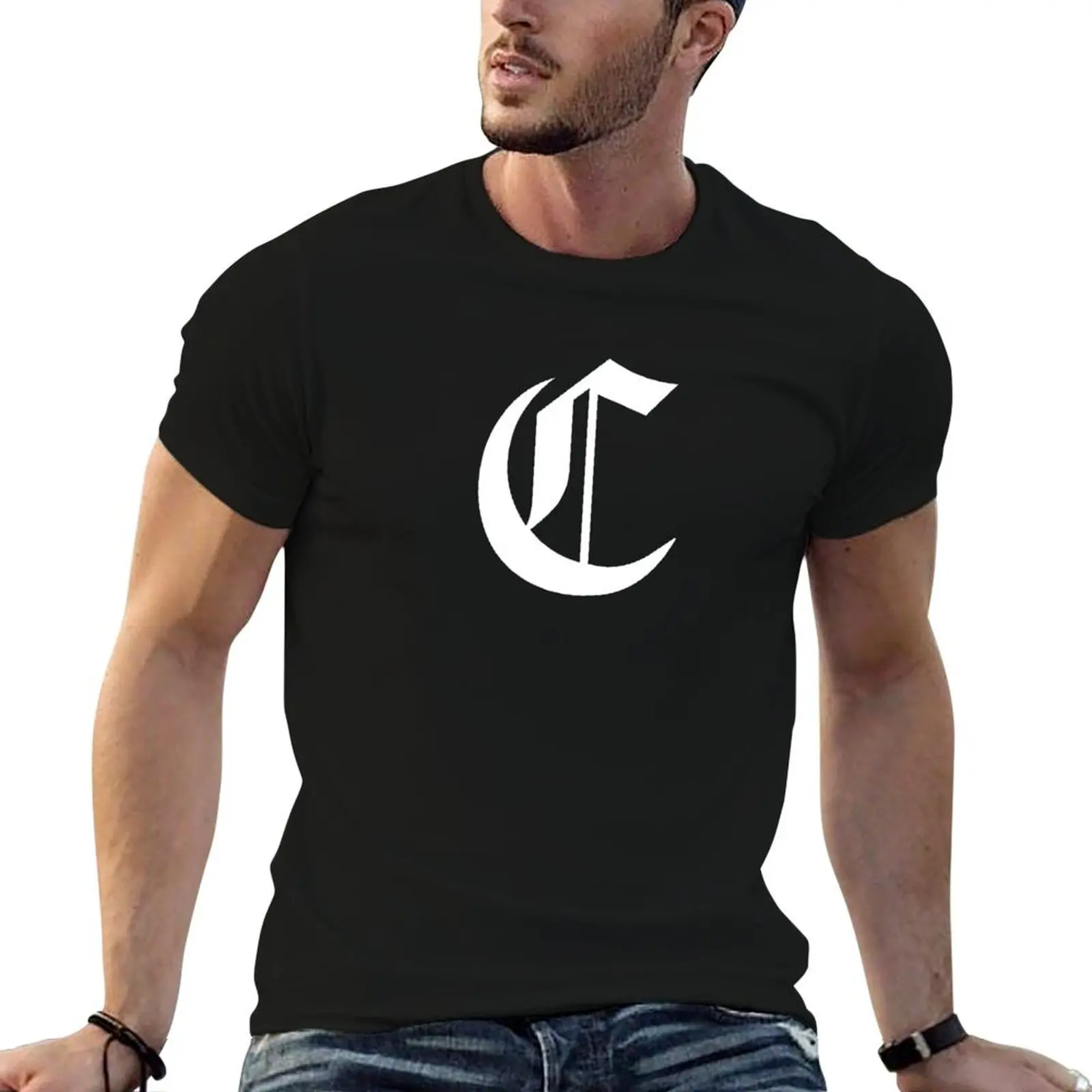 

C – Old English Initial White Letter C T-Shirt man t shirt graphic t shirt man luxury printed t shirts for man T-shirt