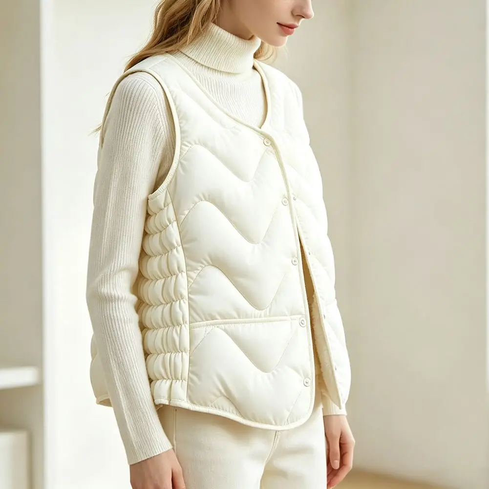 Cotton Vest for Women Featuring Fleece Lining and Solid Design Optimized for Summer Outdoor Activities and Time