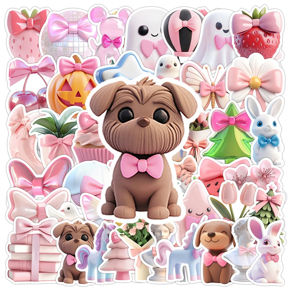 10/30/50pcs Cute Pink INS Style Cartoon Stickers Aesthetic Graffiti Luggage Phone Notebook Scrapbook Waterproof Sticker for Gift