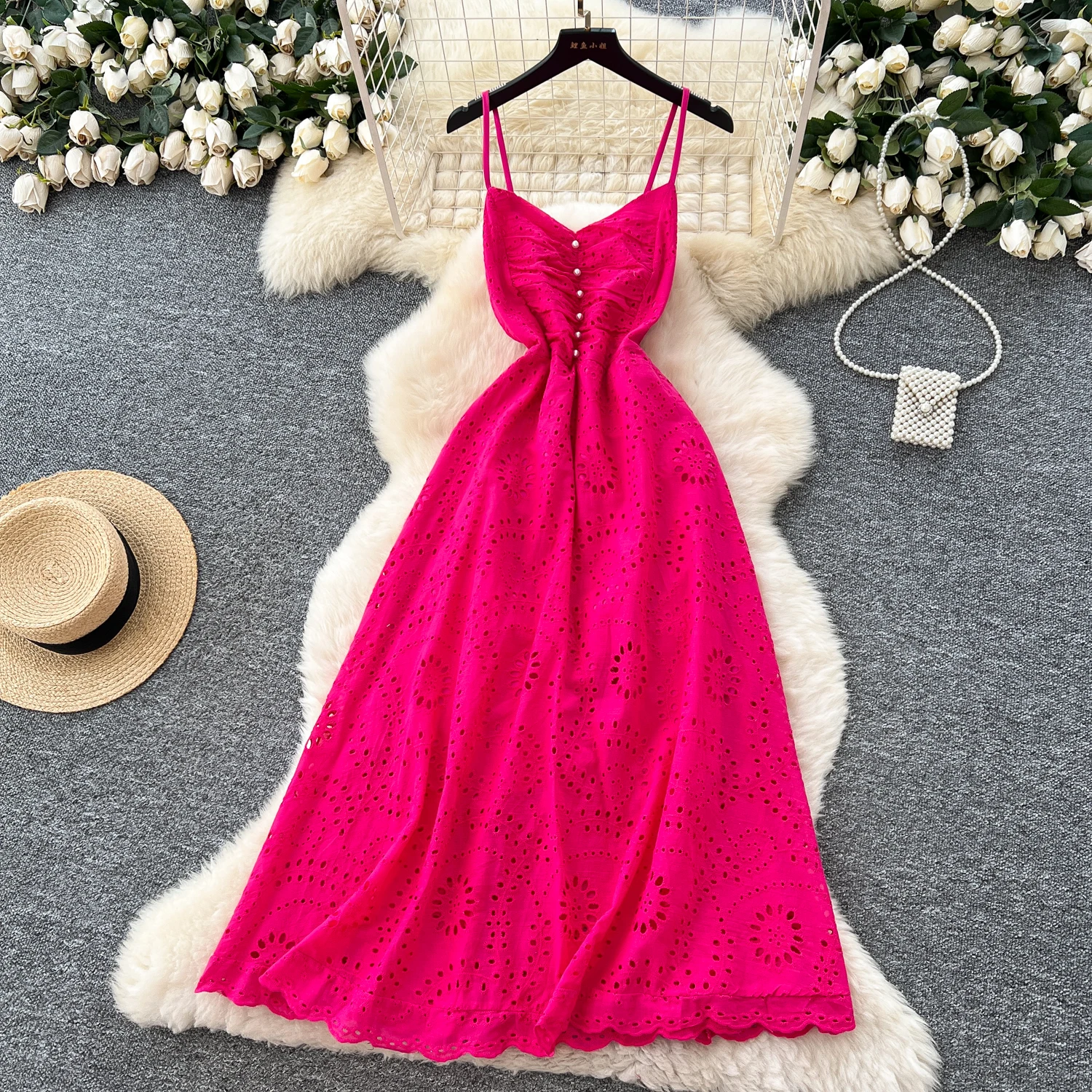 Chic Sexy sleeveless Fairy A-line Summer  Women Boho Sundress  women clothing Long dress