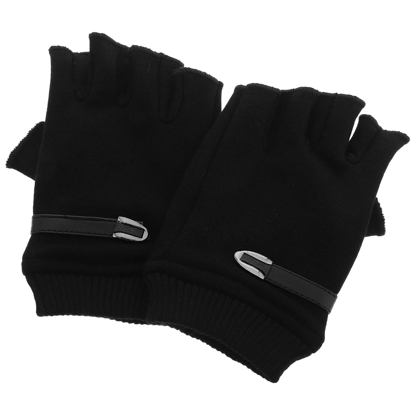 

Fleece Half Finger Gloves Without Fingertips Women Manual Cycling Hand Warmer No Fingerless for