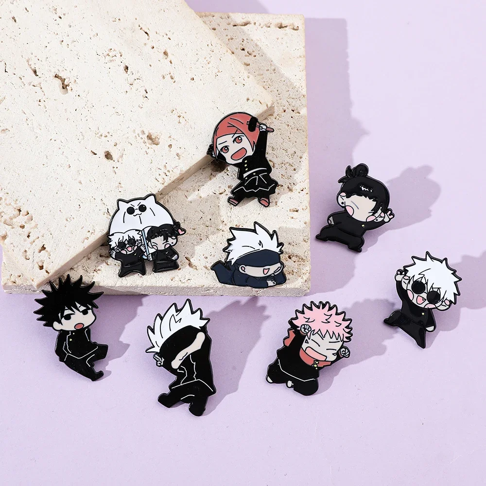 دبوس بالمينا إبداعي على شكل صبي أسود ، بروش كرتون لطيف ، شارة معدنية ، مجوهرات حقائب الظهر ، إكسسوارات الملابس ، 4 * * #5