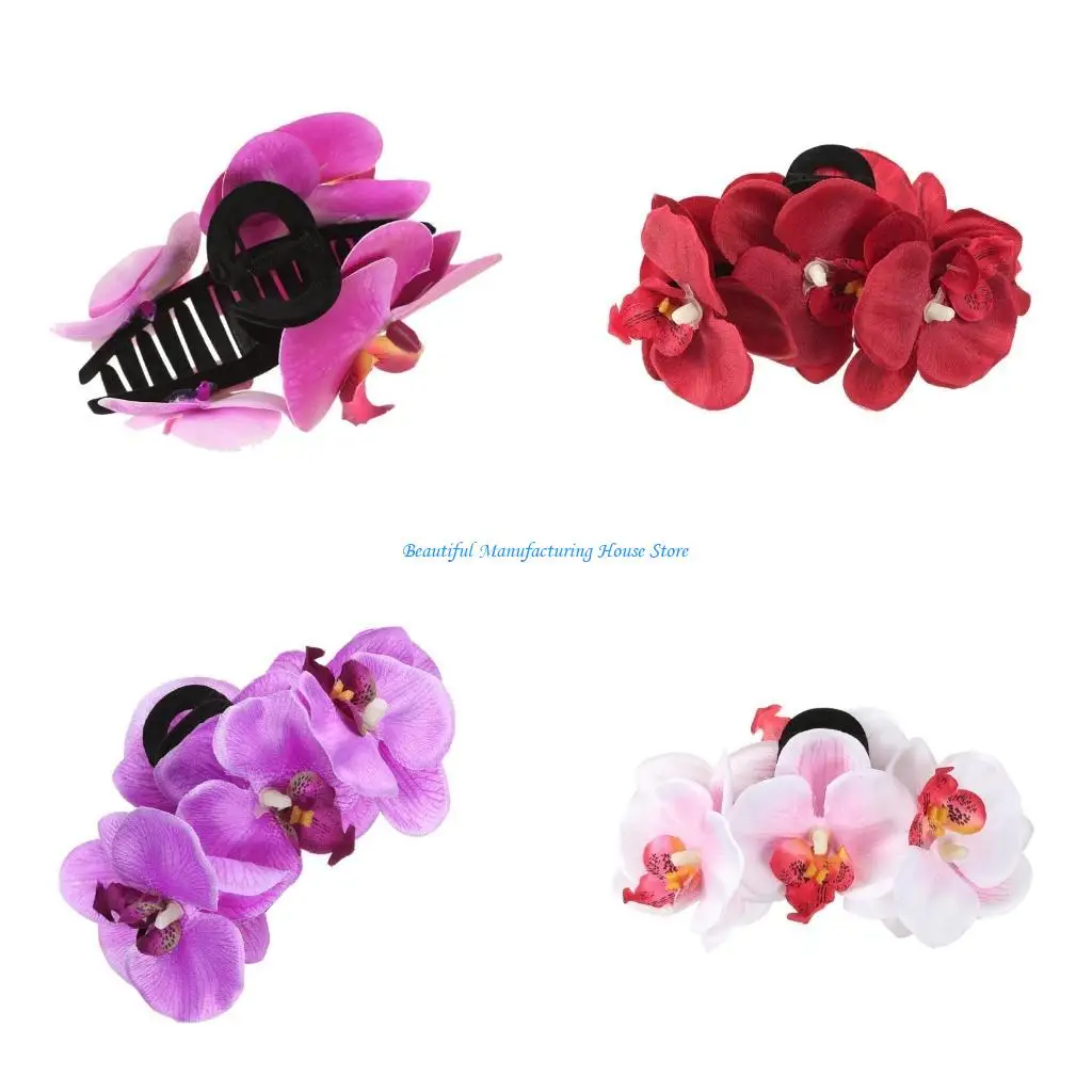 

E56A Fashionable Hair Clamps Headwear Flower Hair Claw Clip for Women Headpiece Hair Accessories for Wedding Party