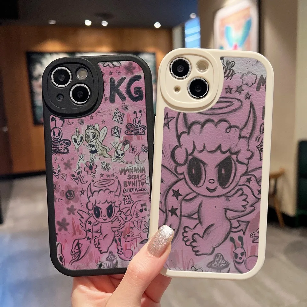 

Karol G Manana Sera Bonito Phone Case For IPhone 14 15 11 13 12 Pro Max Mini X Xr 8 Plus SE2020 White Leather Soft Silicone Texture Cover