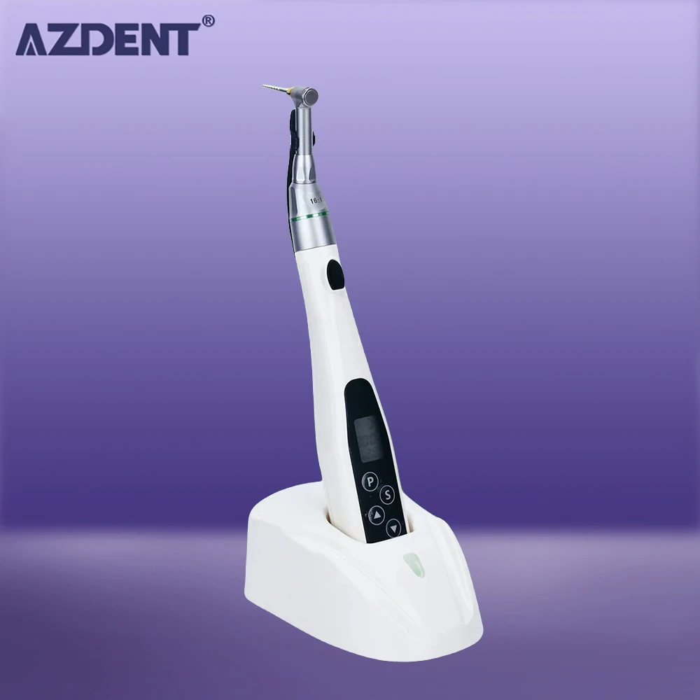 

AZDENT Dental Endo Motor LED Wireless Mini 16:1 Reduction Contra Angle Handpiece Treatment 6 kinds of procedures