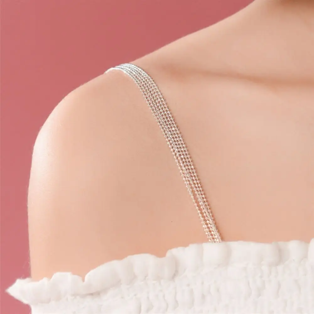 Fashion Metal Shinning Rhinestone Wedding Party Bra Chain Replacement Belt Shoulder Straps Bra Straps