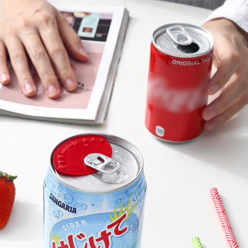 6 Pcs Beverage Cans Sealing Caps Drink Cans Convert Soda Savers Tops Snap On Leakproof Can Lid Dust Free Sealer Dustproof Lid
