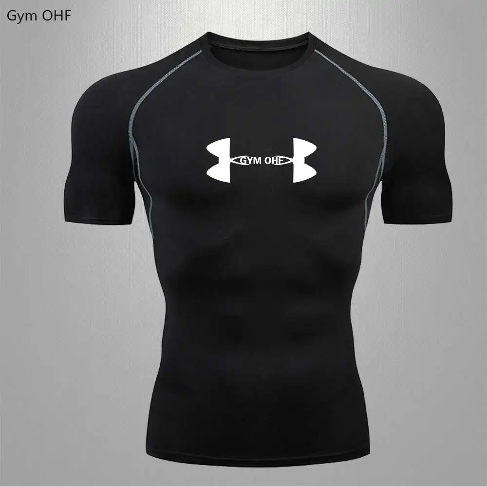 T-Shirt Men Gym Compression Sport Shirt Breathable Dry Fit Top Fitness Training Running T Shirts Rashguard Jiu Jitsu Sportshirts