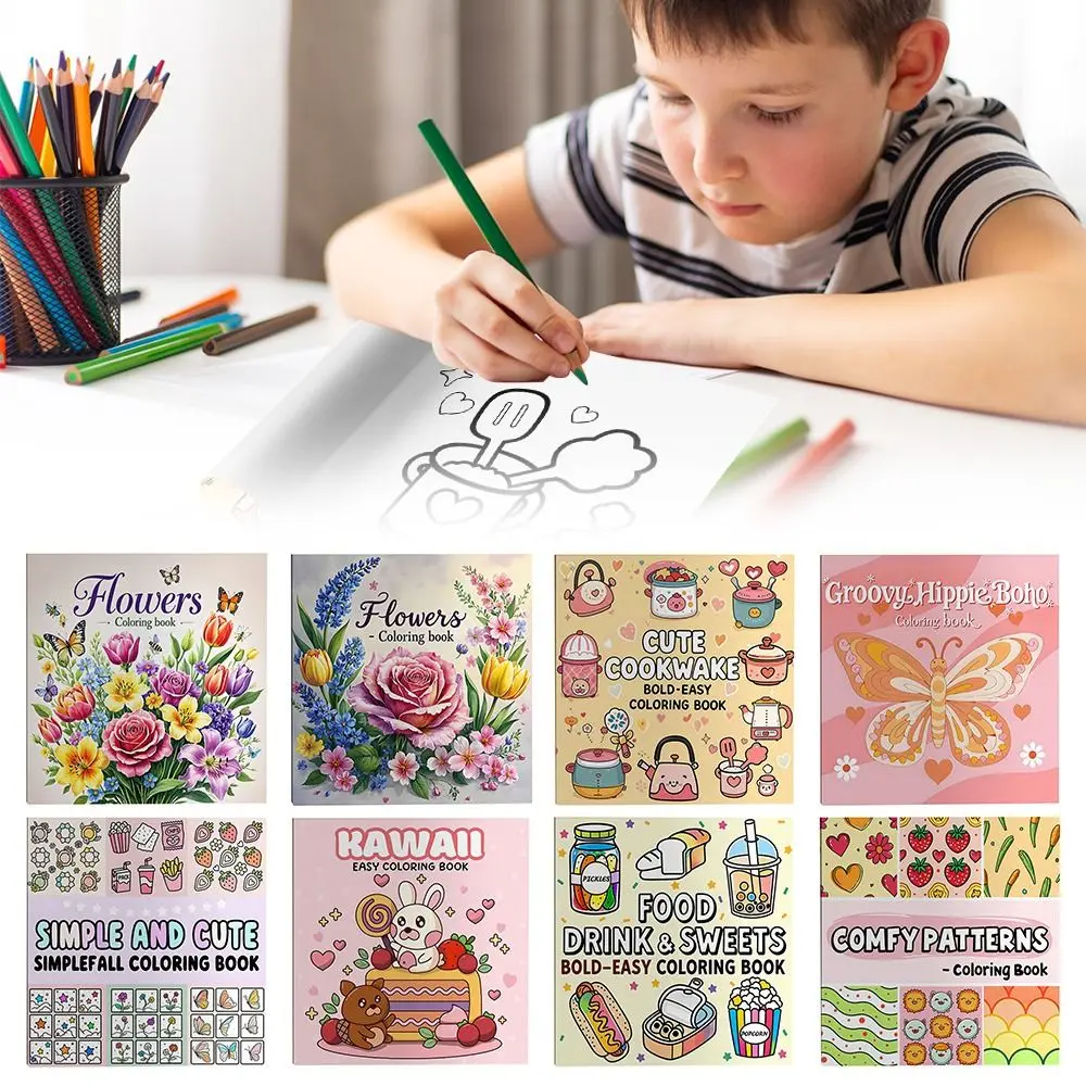 Livro de colorir criativo dos desenhos animados pintura educacional presente graffiti pintura livro alívio do estresse bolso para adultos e adolescentes