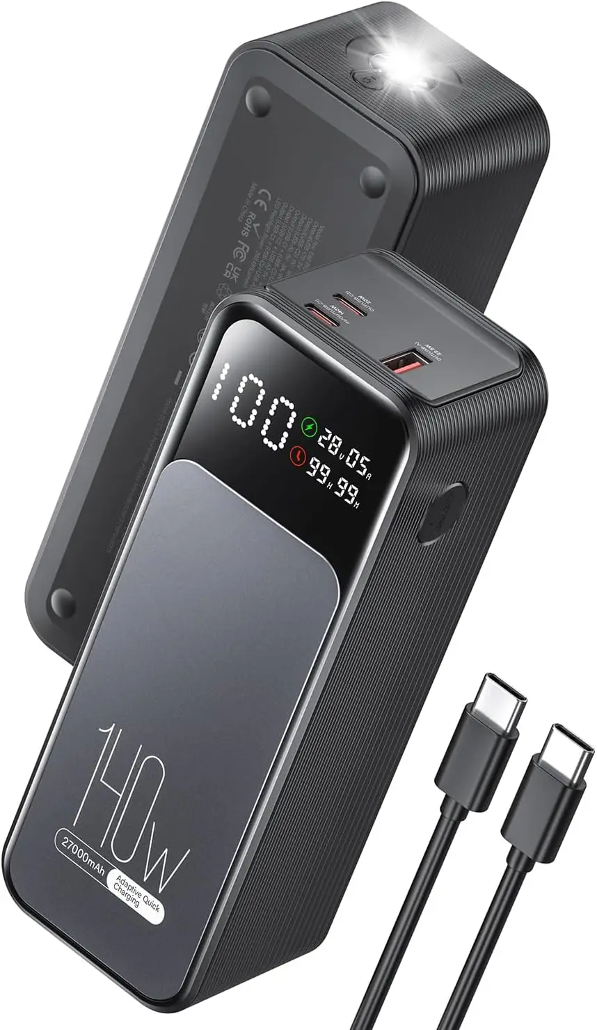

27000mAh 99.9Wh Laptop Power Bank, PD 3.1 USB C Fast Charger for iPhone MacBook Dell iPad Steam Deck
