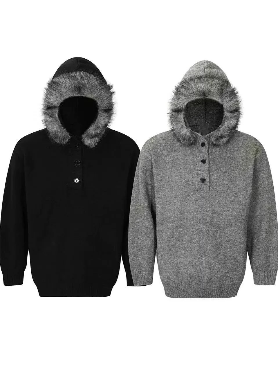 

American Retro Lazy Sle Spliced Fur Collar Cleanfit Hoodie ex Casual Versatile Design Outerwear Long Sve Warm Pure C...