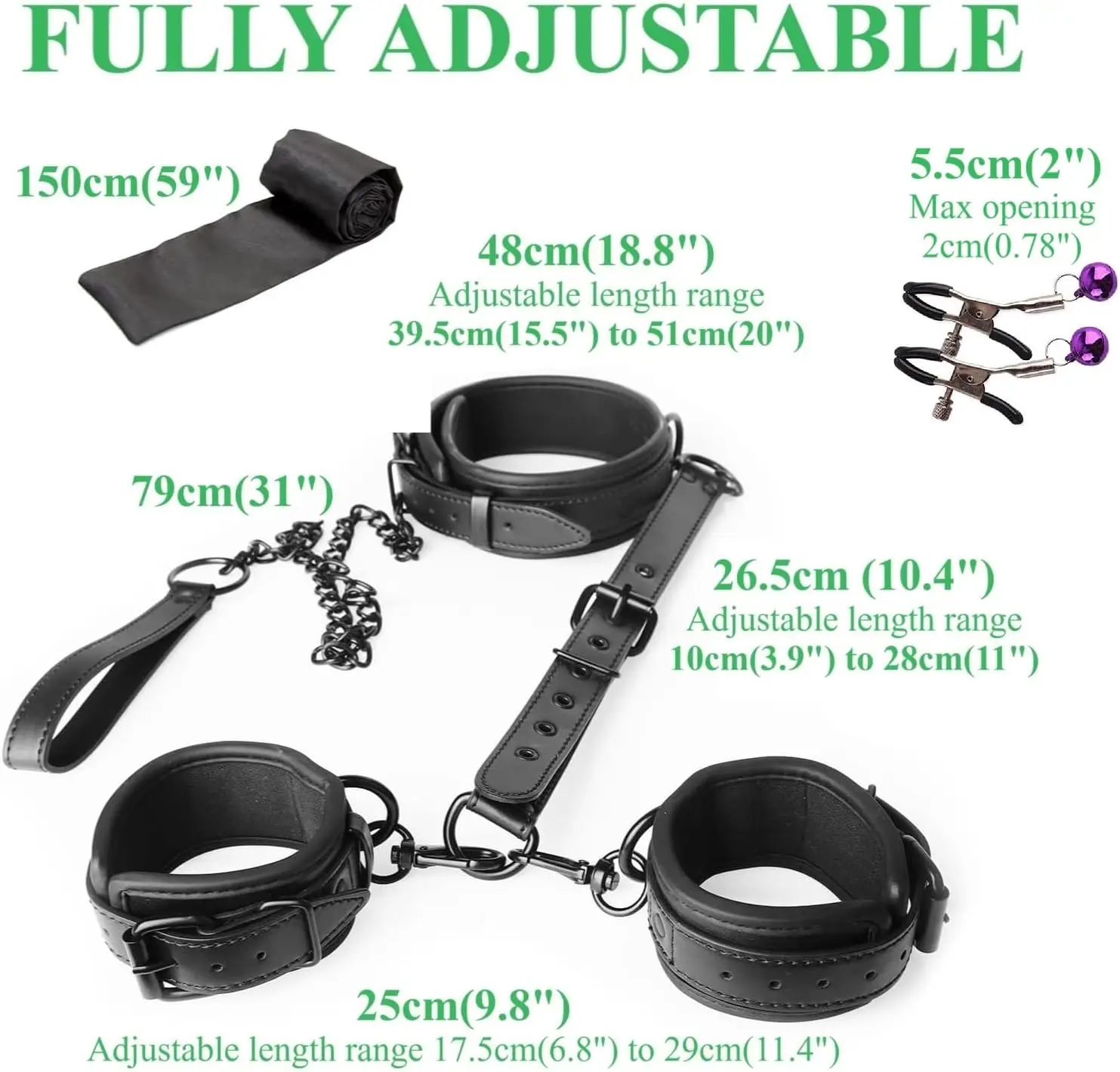 

Bed Bondage Restraints Kit Sex Toys for Bedroom Sex Games Fetish Adjustable Bed Restraints Set BDSM for Couples