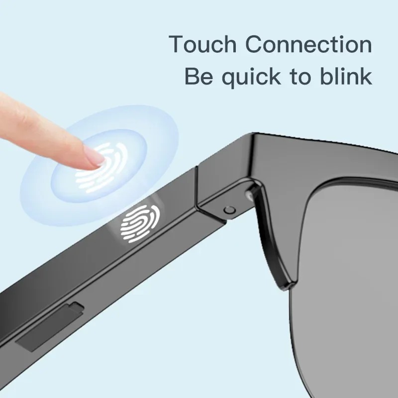 new AI Translation Smart Glasses IP4 Bluetooth Call Headset UV Protection Lens Connection Frame Outdoor Sports Sunglasses