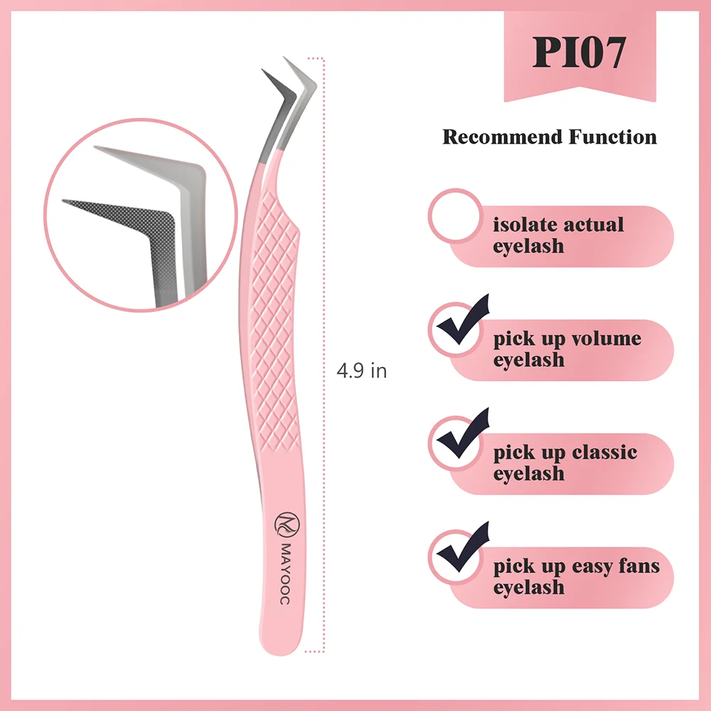 Wimpernverlängerungspinzette mit Faserspitzen, Wimpernkünstler, hochpräzise, superharte, antistatische Pinzette, Make-up-Tools, individuelles Logo – Detail 12