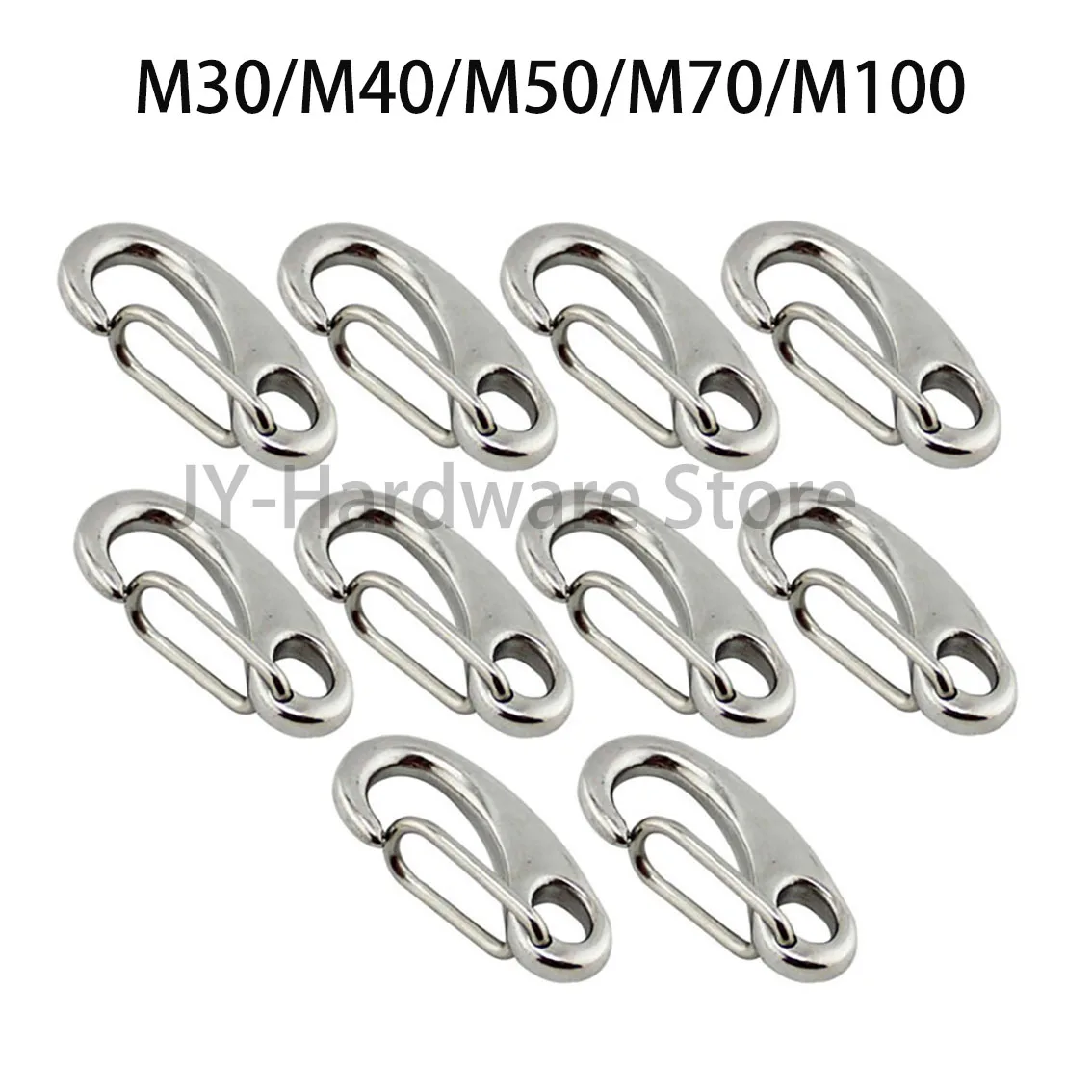 

1PCS Egg Shape Spring Snap Hooks Marine 304 Stainless Steel Multifunctional Hiking Camping Belt Carabiner Quick Release Hook