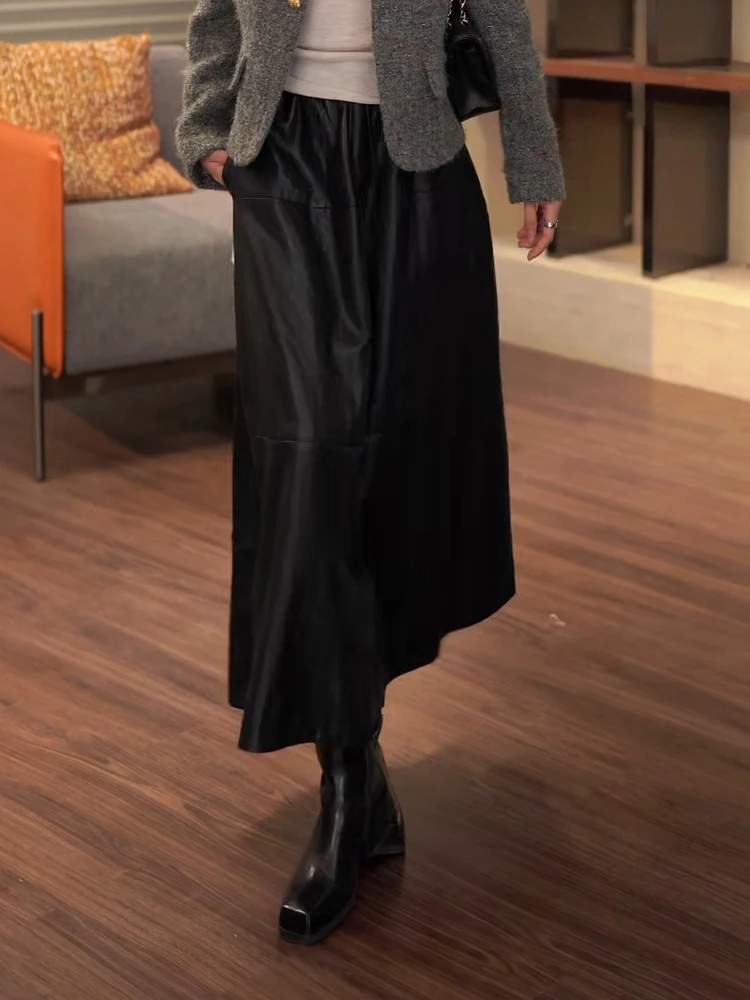 

Юбка А-силуэта с высокой талией, эластичная, утягивающая, миди, из полиэстера, регенерированной целлюлозы и хлопка, повседневная, для работы