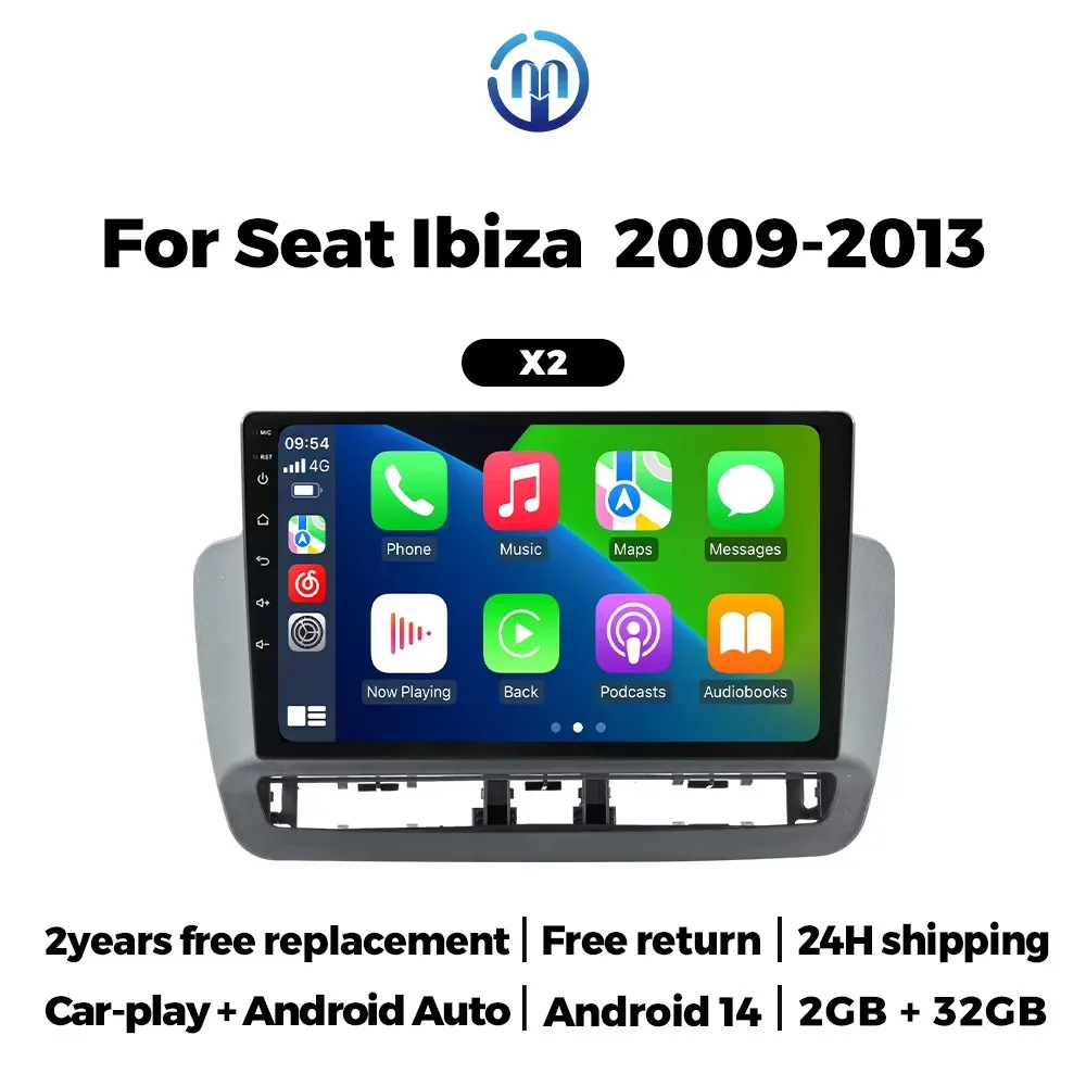 Android 2 DIN Autoradio voor Seat Ibiza 2012-2015 Draadloze CarPlay Auto Multimedia Video Player GPS Audio WIFI stereo Autoradio