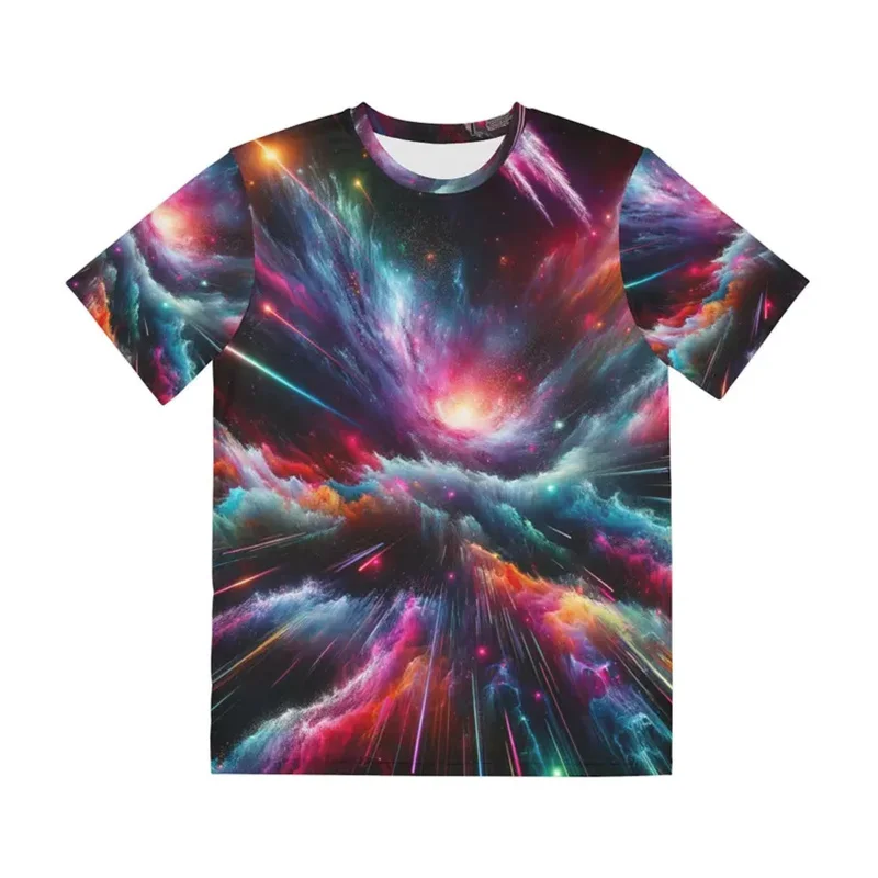 

Psychedelic Starry Sky Print T-shirt For Men Harajuku Street Short Sleeve Loose T Shirts Personality Artistic Vortex Tee Top