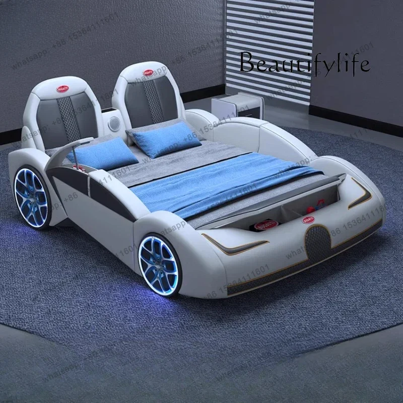 หัวเตียงดีไซน์ทันสมัยเต็มรูปแบบ โครงเตียงแบบรถหรูหรา ขนาดคิงไซส์ เฟอร์นิเจอร์ห้องนอนทันสมัย