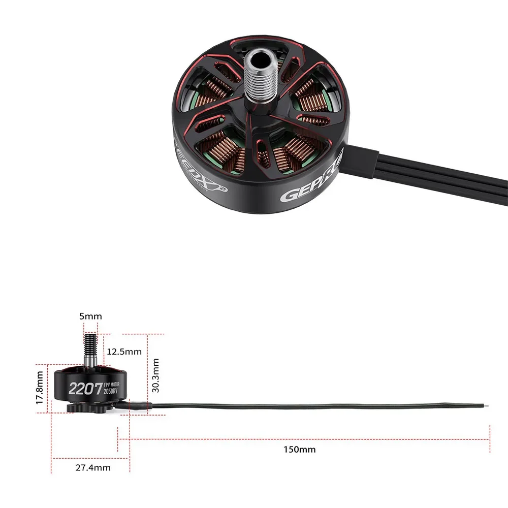 Geprc speedx2 2207 1960kv/2050kv bürstenloser Motor geeignet für 4-5 Zoll Drohne RC fpv Quadcopter Ersatz zubehör