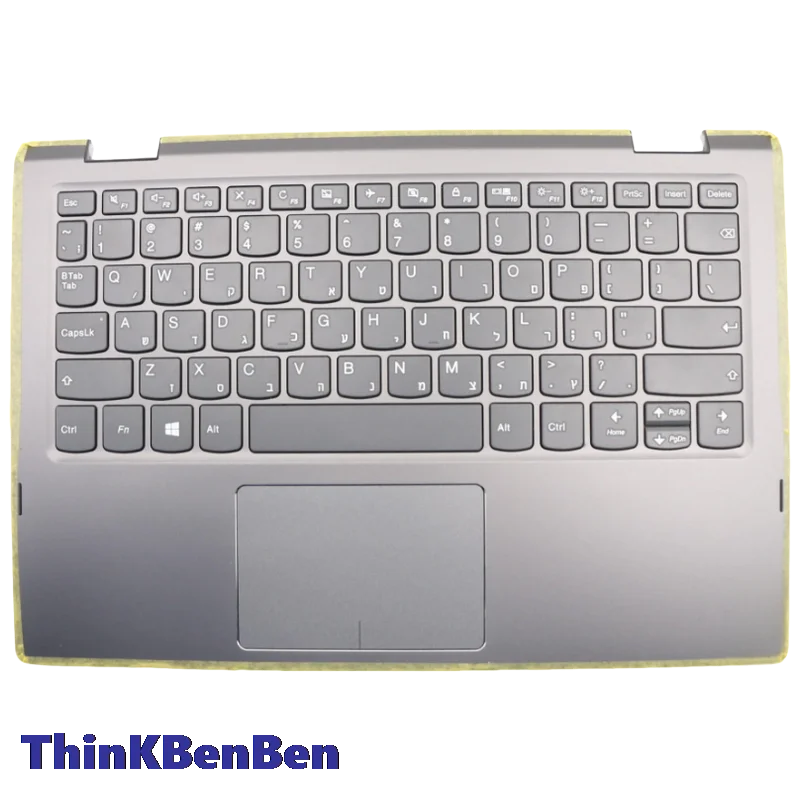 

HB Hebrew IL Israel Keyboard Onyx Black Upper Case Palmrest Shell Cover For Lenovo Ideapad Yoga 330 11 Flex 6 11IGM 5CB0Q81411