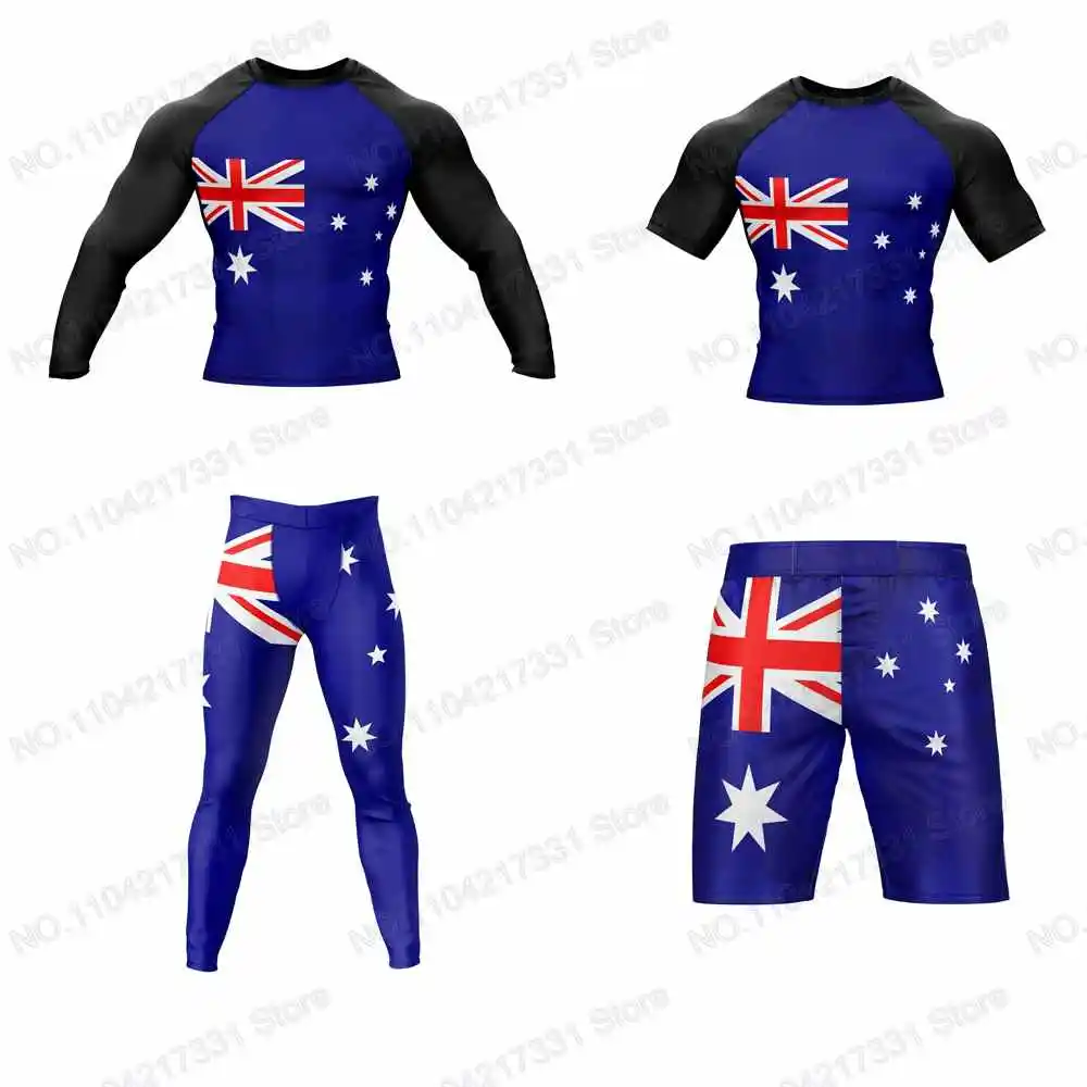 T-Shirt Shirt Shorts Australia Surfing Jersey Beach Swimwear Diving Gym Long Sleeves Trousers MMA BJJ Men Jiu Jitsu Fitness Sets