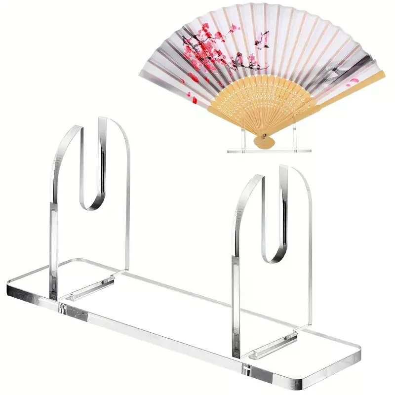 1/2pcs Acrylic Fan Display Stands Foldable Fan Stand Holder Space-Saving Desk Organizer For Japanese & Chinese Hand Fans