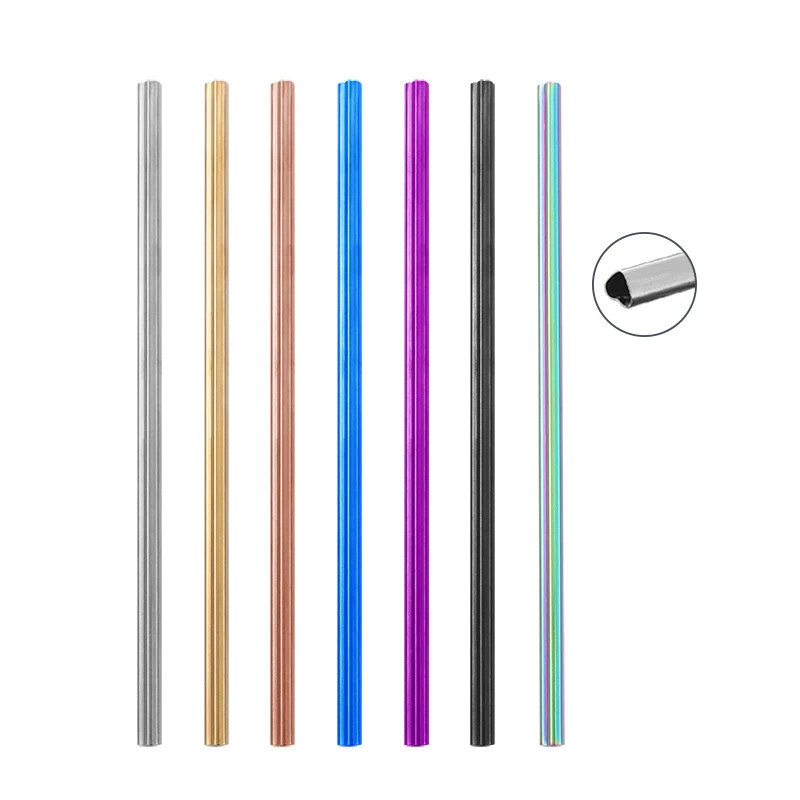 

Colorful 201 Stainless Steel Straws Reusable Straight Bent Metal Drinking Straw Set Bar Accessory
