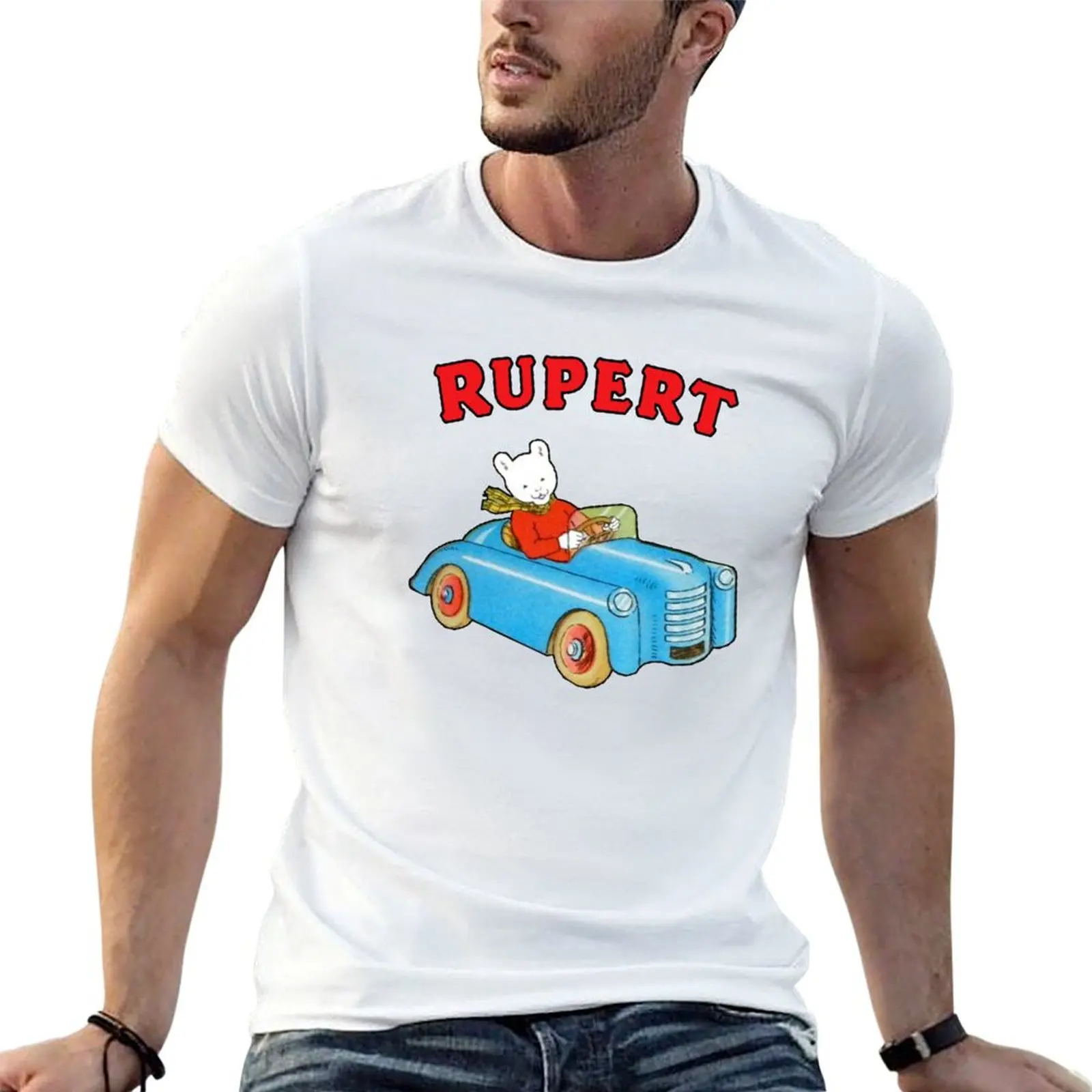 

a shirt heavy cotton tshirt cotton t man Rupert car bear drives T-Shirt 100%