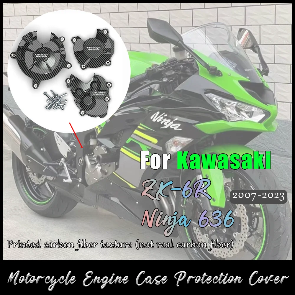 

Motorcycle Engine Protection Cover For KAWASAKI ZX-6R Ninja636 GBRacing Engine Case Protector Alternator Clutch Protection Cover