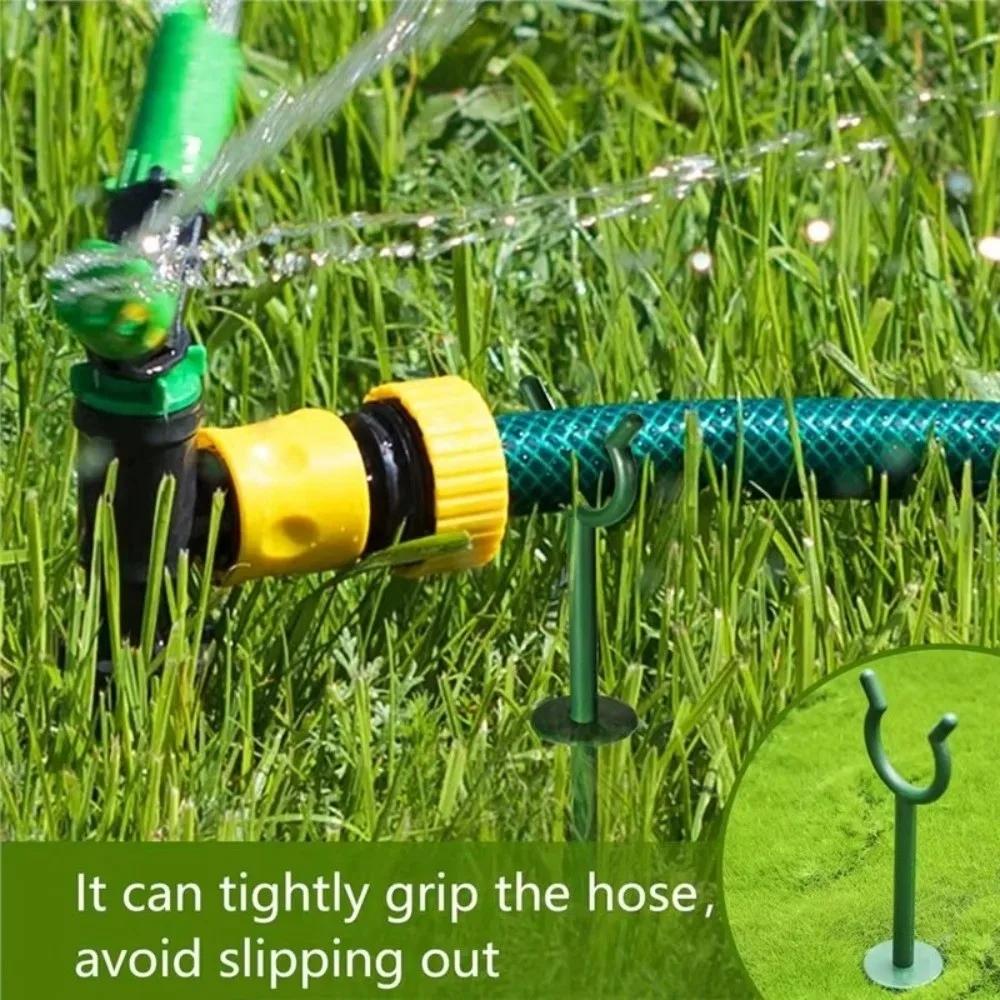 10PCS Ground Stake Plastic Garden Hose Holder Multipurpose Decorative Spike Hose Guide Stable Plant Protection Stakes Lawn Care