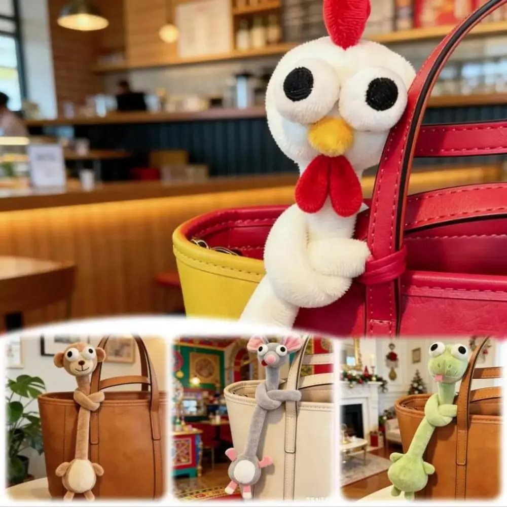 Funny Design Long Neck Monkey Keychain White Color Dragon Rabbit Bag Pendant Cute Style Creative Gift Horse Pendant
