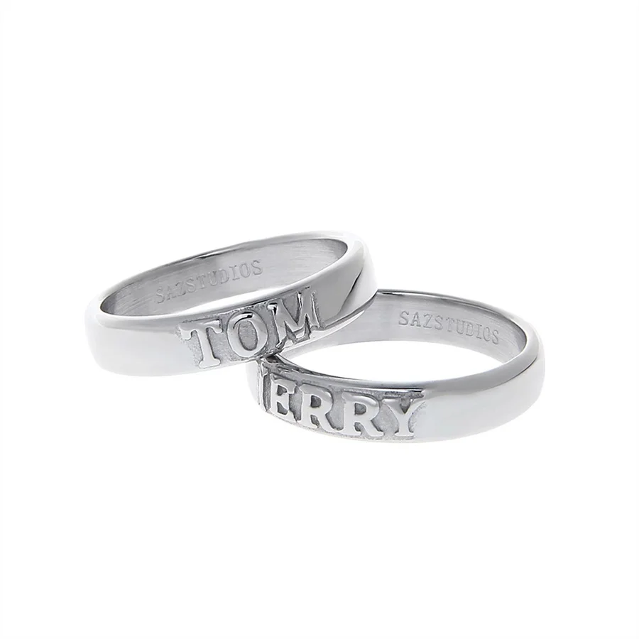 

2023SS Original Letter Engraving Pair Ring High Grade Titanium Steel Design Plain Ring Couple Men's and Women's Jewelry