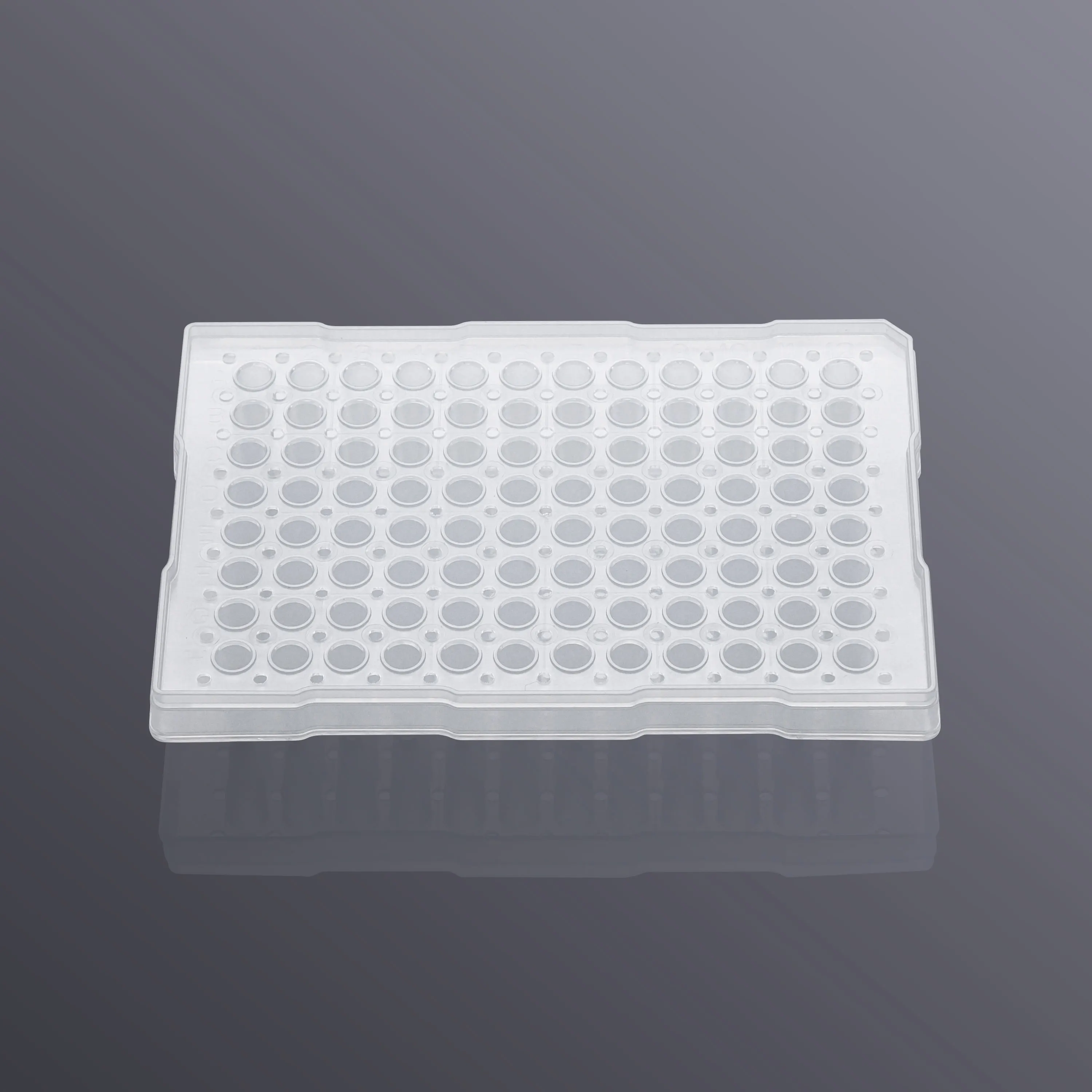 0.2mL Half Skirt  PCR Plate, Compatible with ABI PCR Machines, Clear Polypropylene, DNase/RNase-Free, for qPCR & DNA Amplificati