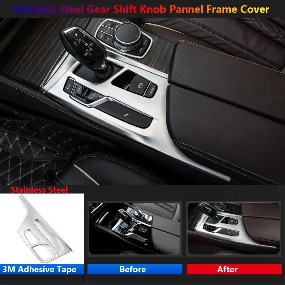 

For BMW 5 Series G30 G38 2018-2022 Auto Interior Protector Cover Accessories Metal Car Gear Shift Knob Panel Frame Trim Stickers