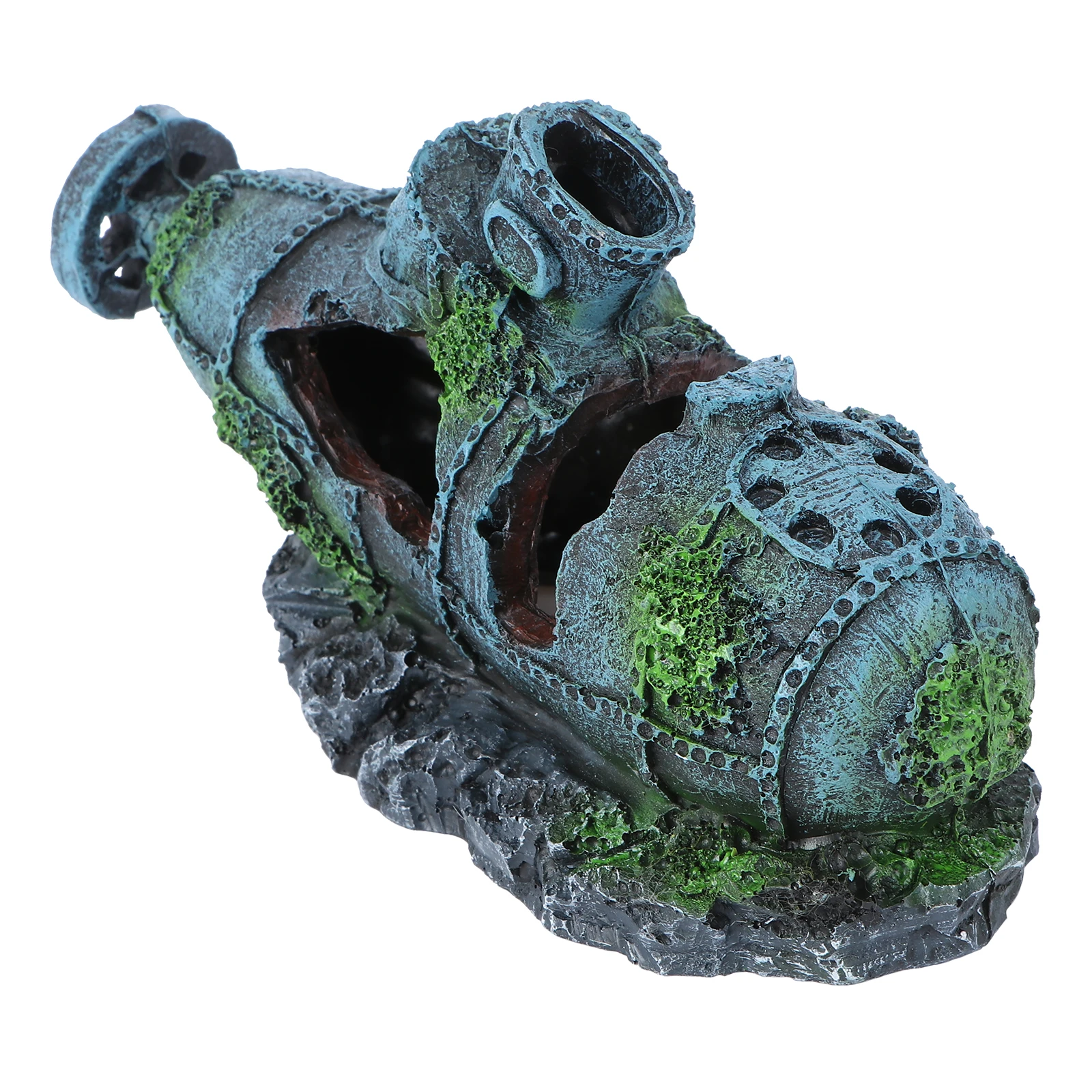 

1pc Shipwreck Hideaway House Aquarium Decoration Resin Craft Fish Tank Landscaping Ornament Submarine Shelter Pet Supplies Home