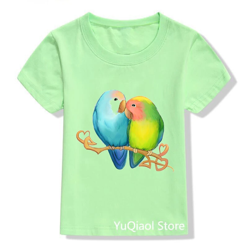 New A Flock of Winter Birds Print Lovely Kids T Shirt Baby Toddler Boys Girls Tshirt Clothes Pink/Yellow/Blue/Green T-Shirt