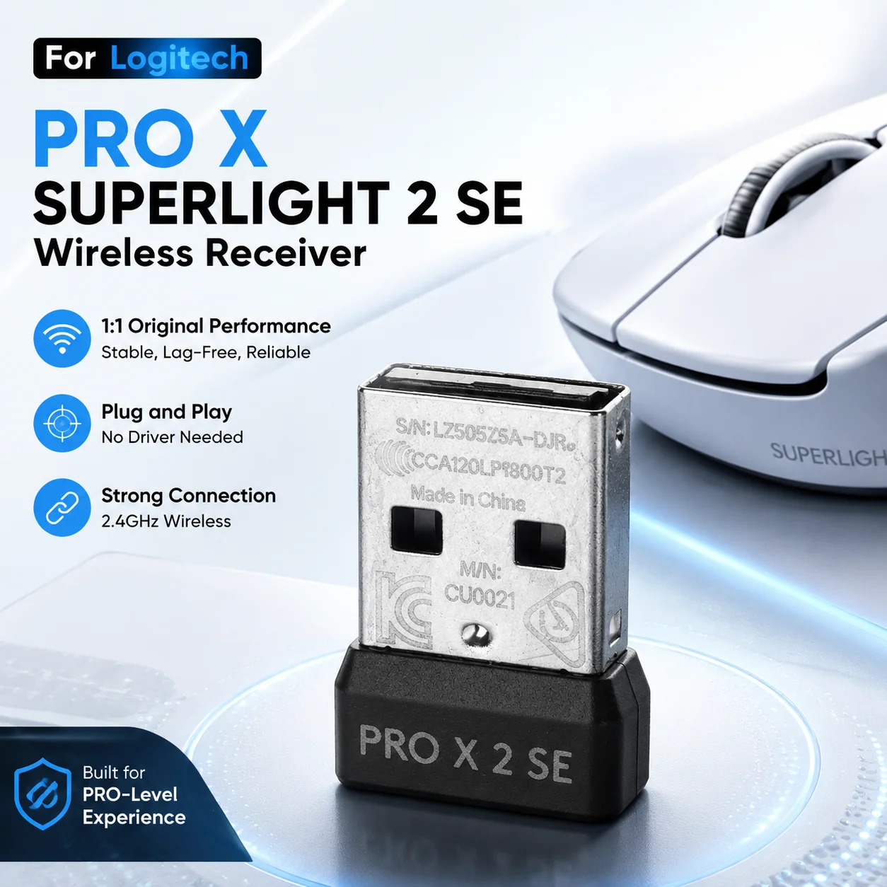 USB Receiver For Logitech G PRO X SUPERLIGHT 2 SE Mouse Dongle Adapter Wireless Gaming Mouse Replacement Accessories