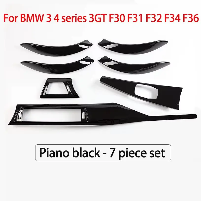 F30 F31 F32 F33 F34 F35 F36 F80 F82 F83 F84 Czarny Połysk Zamiennik Listwy Wewnętrzne Samochodu Deska Rozdzielcza Pokrywa Drzwi do BMW Serii 3 4 — 2