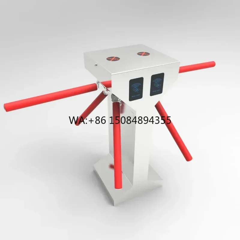 Auto Radio Frequency Access Control Turnstile Gate QR Code Reader Security Identification Card Tripod for Gym Office Use