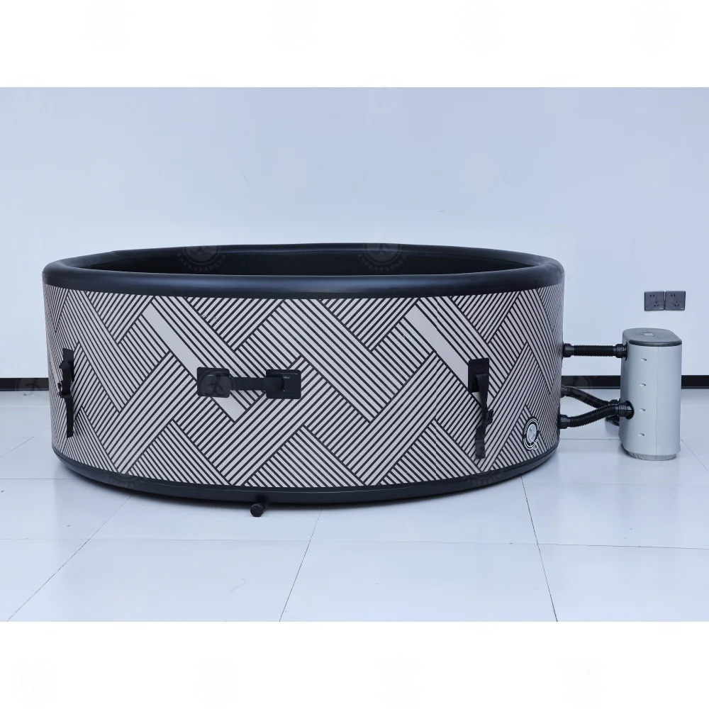 STLF 2 متر حجم مخصص في الهواء الطلق المحمولة نفخ Airjet حوض استحمام ساخن مستدير سبا بولي كلوريد الفينيل 4-6 شخص سبا حمام مع طائرات فقاعة الهواء #4