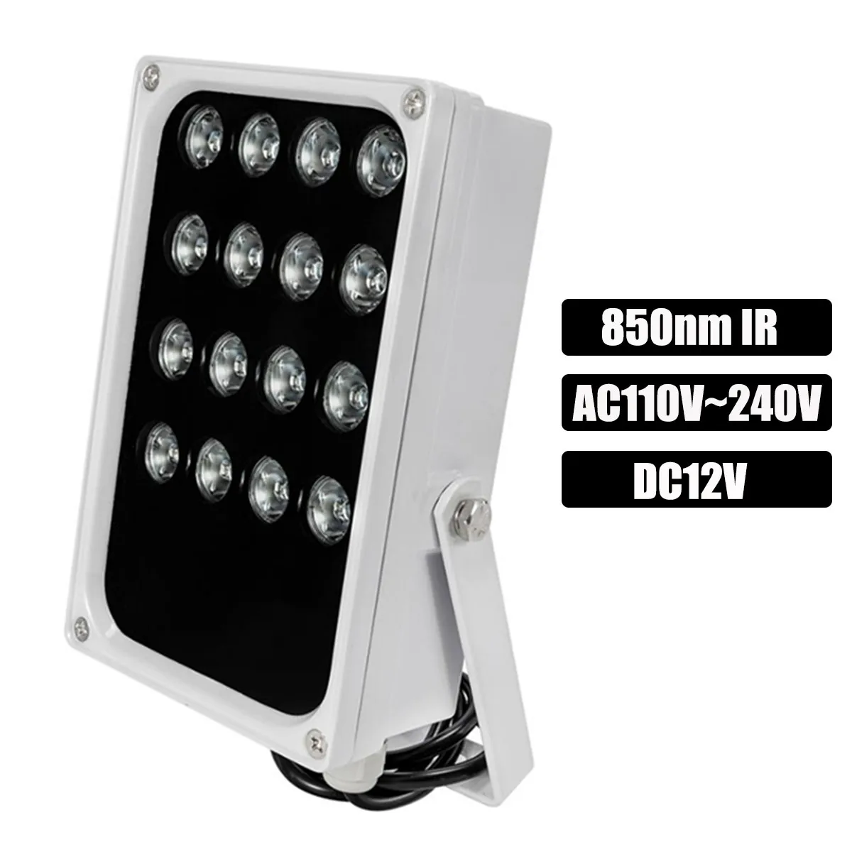 IR Illuminator Light 850nm 16 Array LEDs Infrared Waterproof Night Vision Automatic Sensing CCTV Fill Light For Security Camera