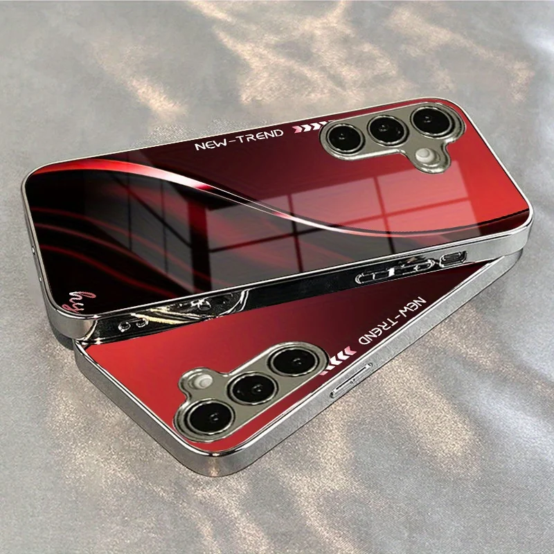 Red fluid background pattern electroplated phone case, suitable for Samsung Galaxy S26/S25/S24/S23//S22/S21 and other models