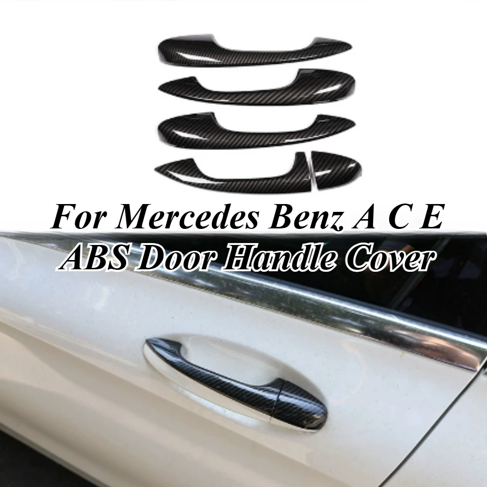 

For Mercedes A-Class C-Class E-Class GLA GLB GLC 2018-2023 Exterior Door Handle Cover ABS Carbon Fiber Look Trim Car Accessories