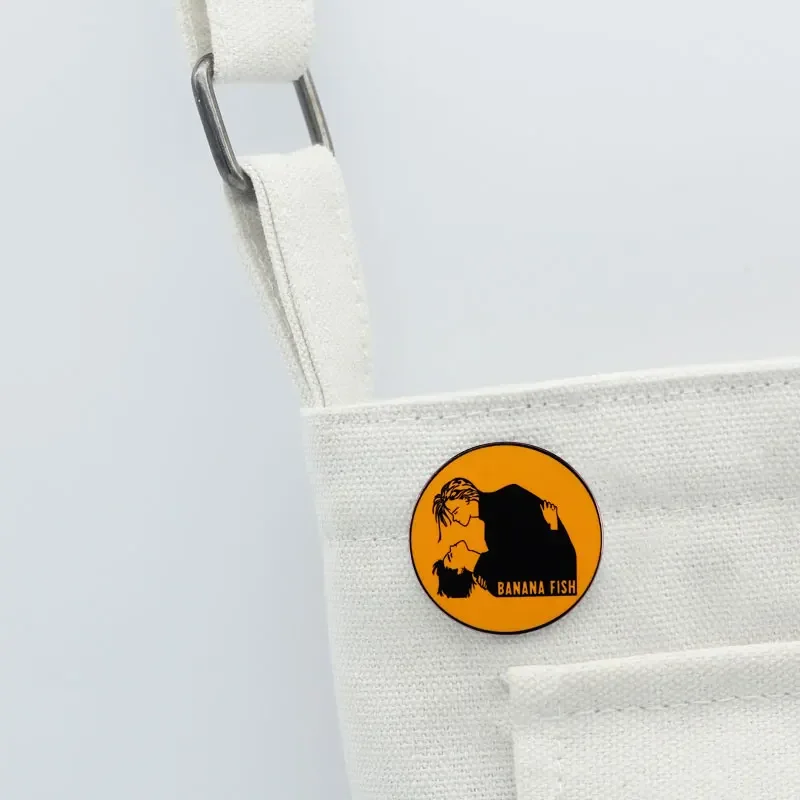 Banana Fish Ash Lynx Eiji Okumura In Orange Background Brooch Anime Enamel Pins Badge Jewelry view 6