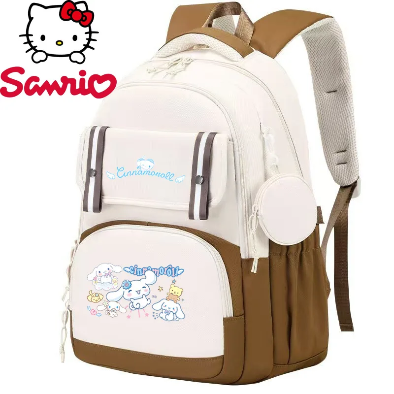 Sanrio Cinnamoroll New Backpack Cute Student School Bag Large Capacity Leisure Girls Outdoor Travel Handbag Shoulder Tote Bags