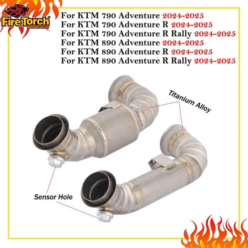 

For KTM 790 890 Adventure R Rally DUKE KTM790 KTM890 ADV 2024 2025 Motorcycle Exhaust Escape Middle Link Pipe Titanium Alloy